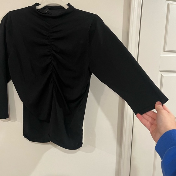 Express Black Ruched Blouse - Picture 6 of 7